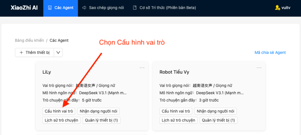 Chọn Cấu hình vai trò
